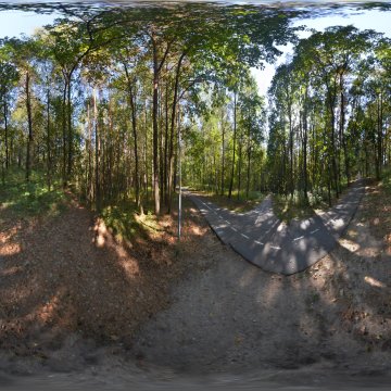 Перекрёсток велодорожек. Лесопарк Пышки. Беларусь. Гродно. Сентябрь 2023.