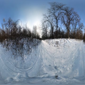 Волгоградская область. Волго-Ахтубинская пойма. Дорога возле ерика Осинки в мороз.  Зима 2011